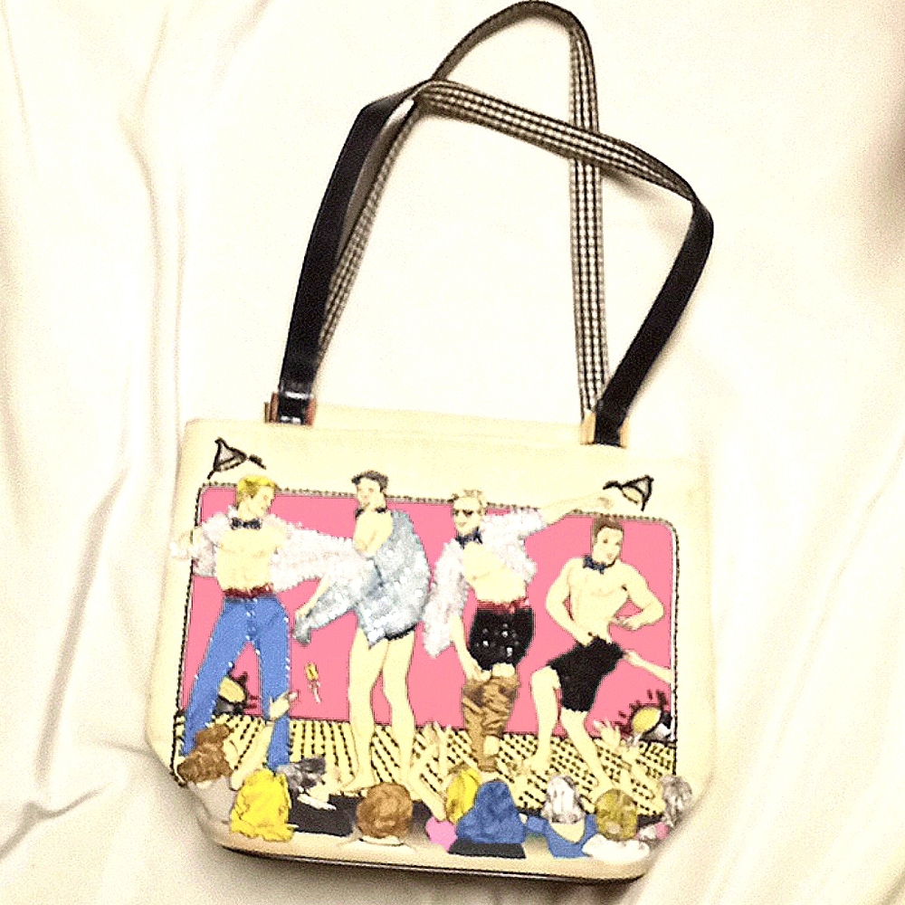 EUC Pop Art handbeaded handbag/shoulderbag